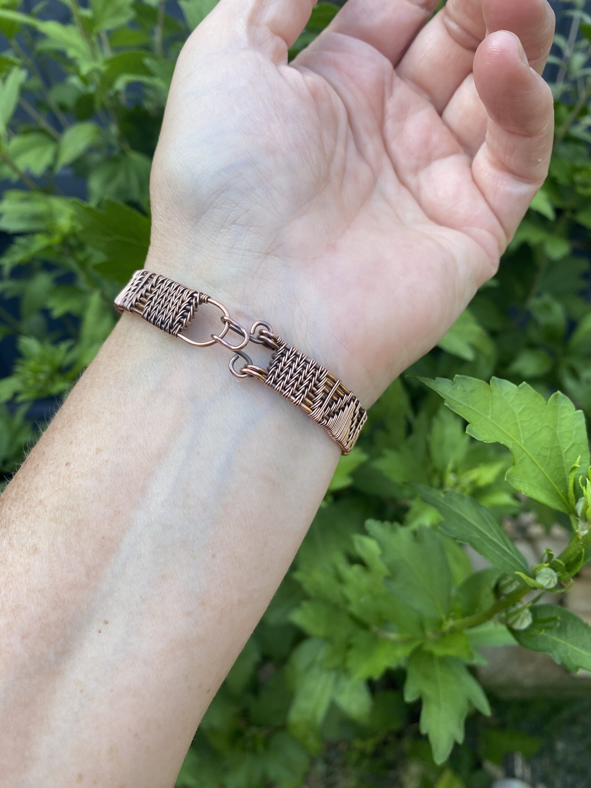 Handmade Labradorite Copper Cuff Bracelet - Image 3